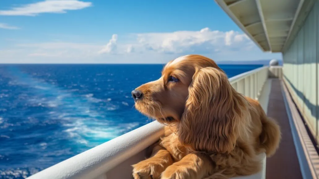 A dog enjoying the ocean view
