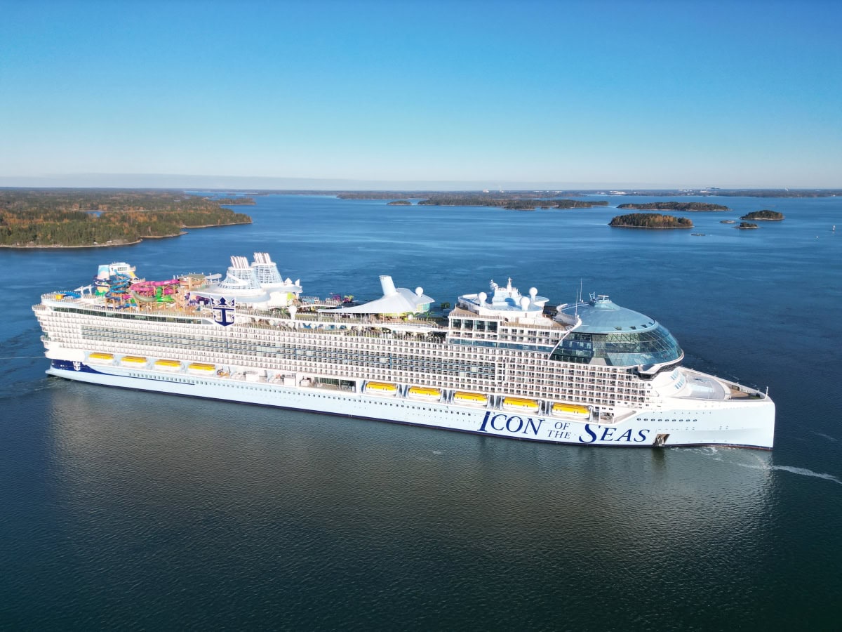 A large cruise ship named