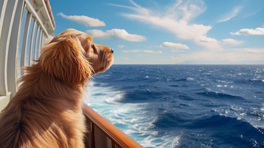 A dog on a cruise ship.